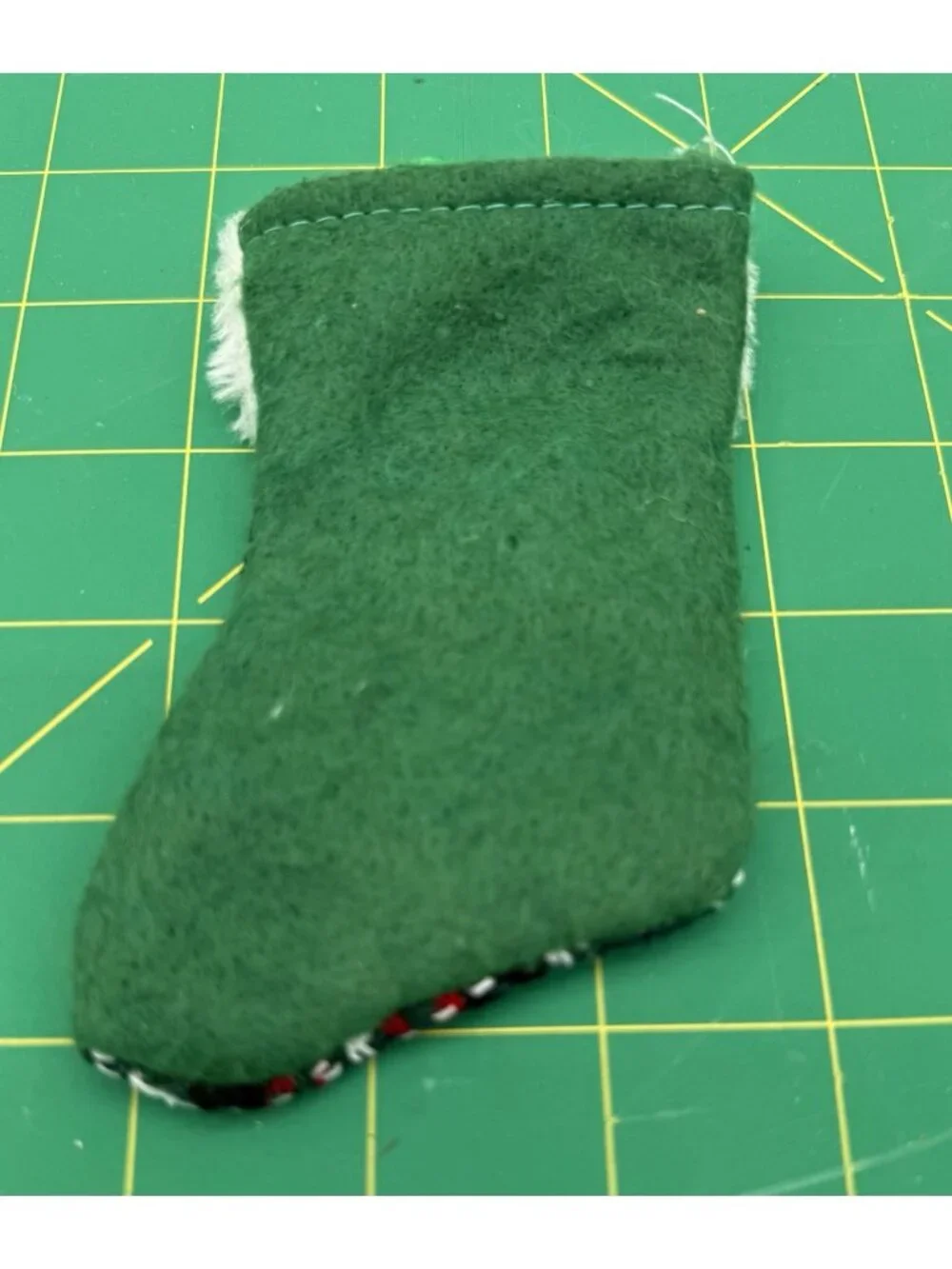 Mini Plaid Christmas Stocking Ornament 5”